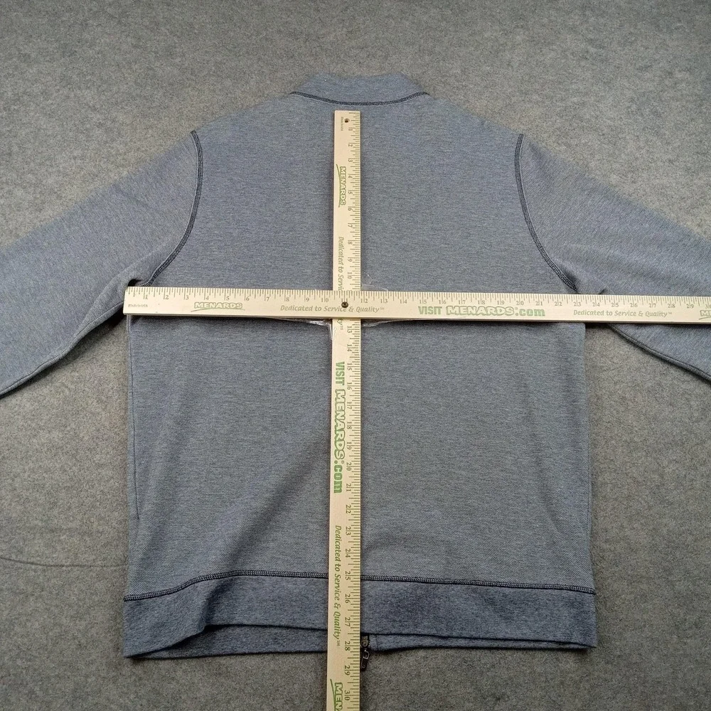 David‎ Donahue Jacket Mens Large Gray Knit Full Zip Bomber Stand Collar